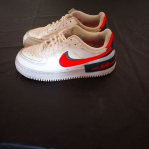 Nike Air Force 1 Shadow White and solar Red Women's 8.5